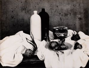 Mario Giacomelli : Natura morta con cipolle, dalla serie Nature morte  - Asta Fotografia - Associazione Nazionale - Case d'Asta italiane