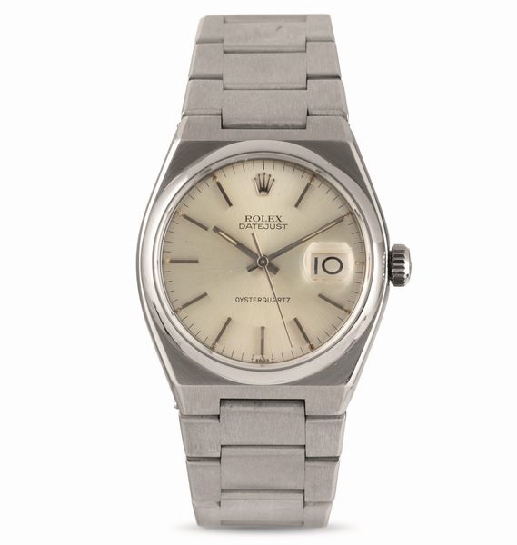 ROLEX : Oysterquartz ref 17000 in acciaio con datario, quadrante Argent Mark I movimento al quarzo  - Asta Orologi da Polso - Associazione Nazionale - Case d'Asta italiane