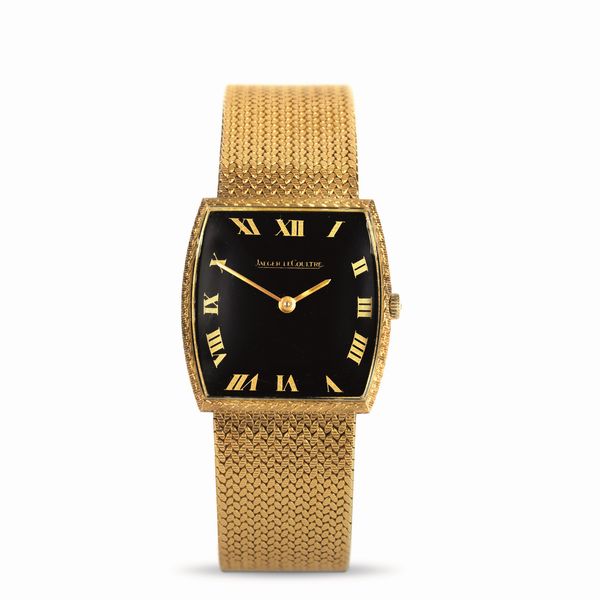 Jaeger-LeCoultre : Tonneau Classique in oro giallo 18k bracciale integrato quadrante nero lucido, carica manuale  - Asta Orologi da Polso - Associazione Nazionale - Case d'Asta italiane