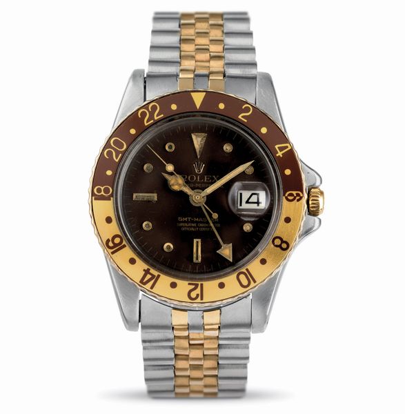 ROLEX : GMT Master ref 16753 acciaio e oro Nipple Dial, bracciale Jubile con garanzia  - Asta Orologi da Polso - Associazione Nazionale - Case d'Asta italiane