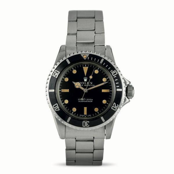 ROLEX : Submariner ref 5513, quadrante nero pallettoni, bracciale in acciaio Oyster, carica automatica con garanzia originale  - Asta Orologi da Polso - Associazione Nazionale - Case d'Asta italiane