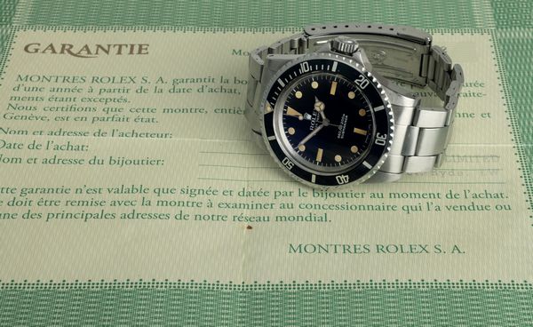 ROLEX : Submariner ref 5513, quadrante nero pallettoni, bracciale in acciaio Oyster, carica automatica con garanzia originale  - Asta Orologi da Polso - Associazione Nazionale - Case d'Asta italiane