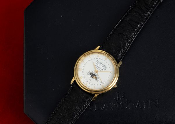 BLANCPAIN : Classico ed elegante Villeret triplo calendario a carica automatica, fasi lunari completo di scatola e garanzia  - Asta Orologi da Polso - Associazione Nazionale - Case d'Asta italiane