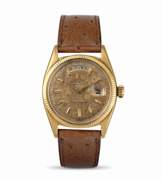 ROLEX : Daydate ref 6611 in oro giallo 18k con quadrante virato indici a daga movimento automatico e indicazione di giorno e data  - Asta Orologi da Polso - Associazione Nazionale - Case d'Asta italiane