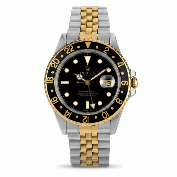 ROLEX : GMT Master II ref 16713 acciaio e oro quadrante nero indici bicchierini, bracciale Jubilee  - Asta Orologi da Polso - Associazione Nazionale - Case d'Asta italiane