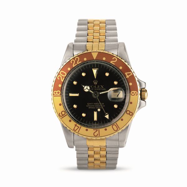 ROLEX : GMT Master Occhio di tigre ref 1675/3, acciaio oro quadrante marrone Soleil indici nipple  - Asta Orologi da Polso - Associazione Nazionale - Case d'Asta italiane