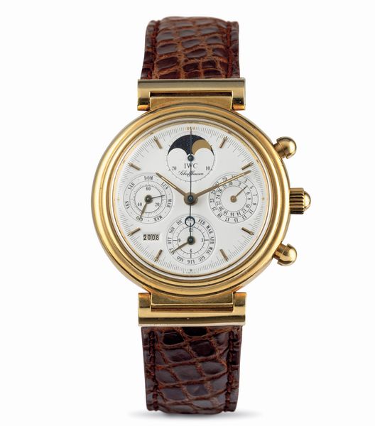 IWC : Elegante Da Vinci cronografo calendario perpetuo con fasi lunari in oro giallo 18k, carica automatica  - Asta Orologi da Polso - Associazione Nazionale - Case d'Asta italiane