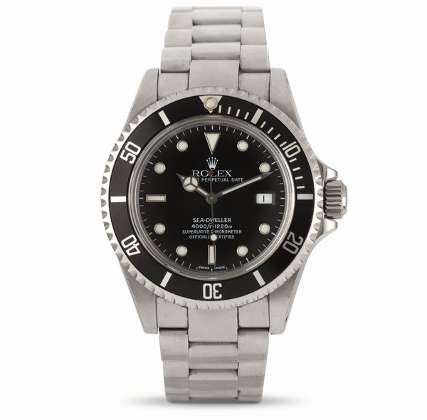 ROLEX : Seadweller ref 16600 in acciaio con ghiera girevole e valvola di scappamento dell'Elio accompagnato da garanzia originale e bollino sul fondello  - Asta Orologi da Polso - Associazione Nazionale - Case d'Asta italiane