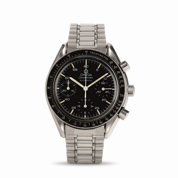 OMEGA : Speedmaster Reduced ref 3510.50 cronografo tre contatori automatico in acciaio, quadrante al trizio  - Asta Orologi da Polso - Associazione Nazionale - Case d'Asta italiane