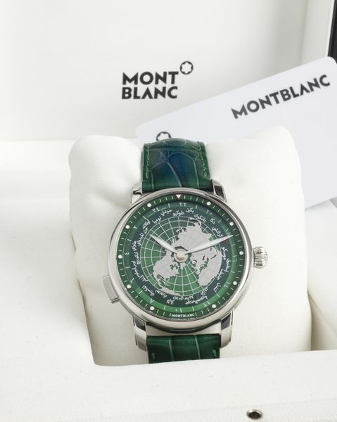 MONTBLANC : Star Legacy Orbis Terrarum con indicazione dei 24 fusi orari, cassa in acciaio e movimento automatico  - Asta Orologi da Polso - Associazione Nazionale - Case d'Asta italiane