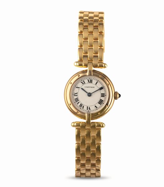 CARTIER : Panthere Ronde in oro giallo 18k, quadrante Argent movimento al quarzo  - Asta Orologi da Polso - Associazione Nazionale - Case d'Asta italiane