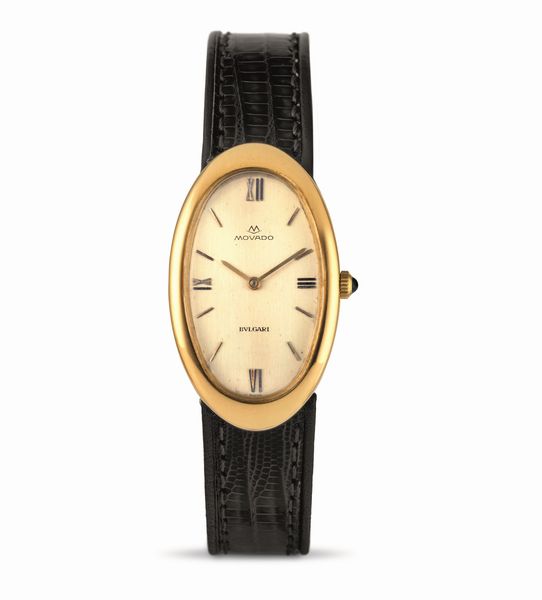 MOVADO : Ovale Allonge in oro giallo 18k con personalizzazione di Bvlgari sul quadrante  - Asta Orologi da Polso - Associazione Nazionale - Case d'Asta italiane