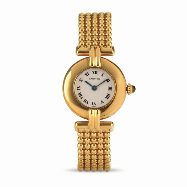 CARTIER : Elegante Colisee in oro giallo 18k, bracciale con chiusura deployante, movimento al quarzo  - Asta Orologi da Polso - Associazione Nazionale - Case d'Asta italiane