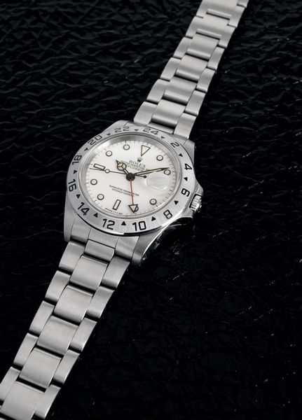 ROLEX : Sportivo e ricercato Explorer II ref 16570 in acciaio, con raro quadrante bianco Chicchi di mais, accompagnato da garanzia originale  - Asta Orologi da Polso - Associazione Nazionale - Case d'Asta italiane