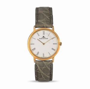 Jaeger-LeCoultre - Classic extrapiatto in oro giallo 18k, quadrante Argent con numeri Romani accompagnato da scatola originale