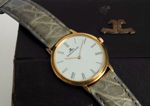 Jaeger-LeCoultre : Classic extrapiatto in oro giallo 18k, quadrante Argent con numeri Romani accompagnato da scatola originale  - Asta Orologi da Polso - Associazione Nazionale - Case d'Asta italiane