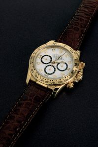 ROLEX : Daytona ref 16518, in oro giallo 18k, quadrante bianco indici in diamanti, mai lucidato, accompagnato da garanzia originale  - Asta Orologi da Polso - Associazione Nazionale - Case d'Asta italiane