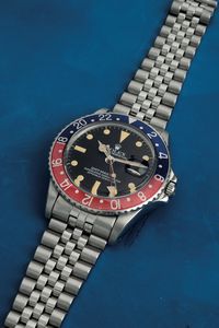 ROLEX : GMT Master Pepsi ref. 1675 in acciaio con ghiera girevole bicolore, quadrante nero opaco pallettoni, bracciale Jubilee  - Asta Orologi da Polso - Associazione Nazionale - Case d'Asta italiane