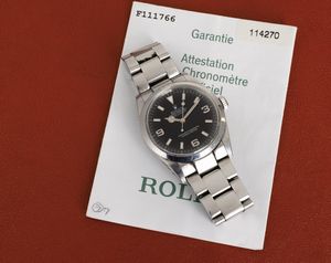 ROLEX : Explorer I ref 114270, quadrante nero numeri Arabi, movimento automatico accompagnato da garanzia originale  - Asta Orologi da Polso - Associazione Nazionale - Case d'Asta italiane