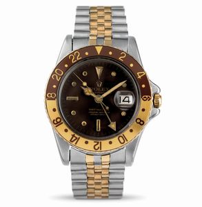 ROLEX - GMT Master ref 16753 acciaio e oro Nipple Dial, bracciale Jubile con garanzia