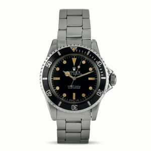 ROLEX - Submariner ref 5513, quadrante nero pallettoni, bracciale in acciaio Oyster, carica automatica con garanzia originale