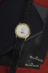 BLANCPAIN : Classico ed elegante Villeret triplo calendario a carica automatica, fasi lunari completo di scatola e garanzia  - Asta Orologi da Polso - Associazione Nazionale - Case d'Asta italiane