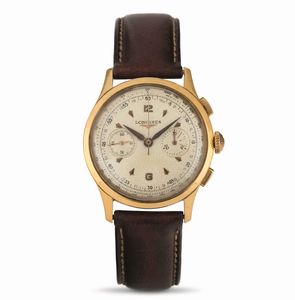 LONGINES - Cronografo Flyback cal 30ch in oro giallo 18k tasti quadri due contatori