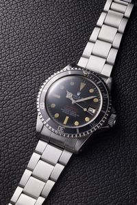 ROLEX : Raro e sportivo Sea-Dweller ref 1665 'Doppia scritta rossa' quadrante Mark II leggermente virato, cassa in acciaio con valvola di scappamento dellElio  - Asta Orologi da Polso - Associazione Nazionale - Case d'Asta italiane