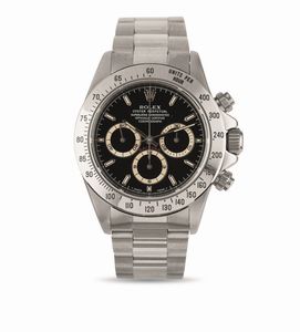 ROLEX - Daytona El Primero ref 16520 cronografo automatico, cassa in acciaio con quadrante nero, tre contatori e lunetta tachimetrica, accompagnato garanzia originale