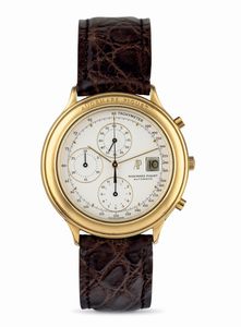 AUDEMARS PIGUET - Huitieme Chrono in oro giallo 18k, quadrante Argent con datario a ore tre, movimento automatico con deployante originale