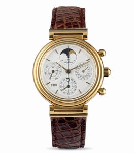 IWC - Elegante Da Vinci cronografo calendario perpetuo con fasi lunari in oro giallo 18k, carica automatica