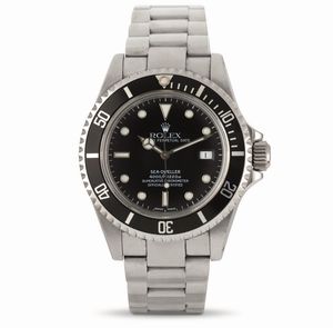 ROLEX - Seadweller ref 16600 in acciaio con ghiera girevole e valvola di scappamento dell'Elio accompagnato da garanzia originale e bollino sul fondello