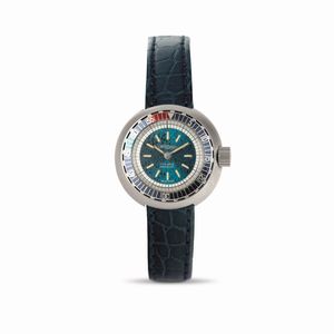 NICOLET WATCH - Mini Diver in acciaio Lady quadrante blu soleil carica manuale con ghiera girevole