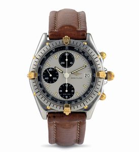 Breitling - Chronomat ref 81.950 in acciaio e oro con ghiera girevole, tre contatori verticali, movimento automatico