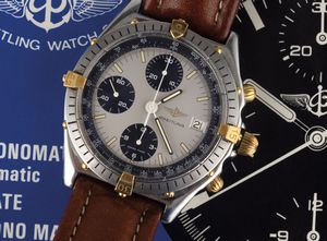 Breitling : Chronomat ref 81.950 in acciaio e oro con ghiera girevole, tre contatori verticali, movimento automatico  - Asta Orologi da Polso - Associazione Nazionale - Case d'Asta italiane