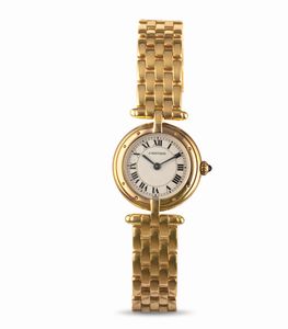 CARTIER - Panthere Ronde in oro giallo 18k, quadrante Argent movimento al quarzo