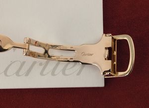 CARTIER : Pasha C ref 1035 in oro giallo 18k movimento automatico con datario, accompagnato da garanzia originale  - Asta Orologi da Polso - Associazione Nazionale - Case d'Asta italiane