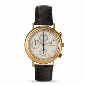 Vacheron & Constantin - Historiques ref 47001 cronografo  tre contatori verticali in oro giallo 18k, carica automatica accompagnato da scatola e garanzia originale