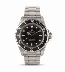 ROLEX - Oyster Perpetual Submariner ref 14060 in acciaio, quadrante nero indici bicchierini, bracciale Oyster accompagnato da garanzia