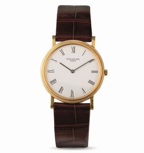 PATEK PHILIPPE : Elegante Calatrava Clos de Paris ref 3520 in oro giallo 18k, quadrante bianco numeri Romani, carica manuale con garanzia originale  - Asta Orologi da Polso - Associazione Nazionale - Case d'Asta italiane