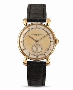 Vacheron & Constantin - Affascinante orologio da polso con anse a goccia in oro giallo 18k, quadrante bitonale con secondi in basso a carica manuale