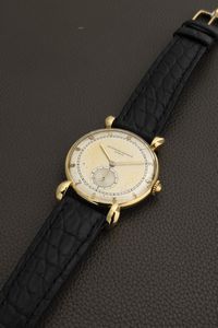 Vacheron & Constantin : Affascinante orologio da polso con anse a goccia in oro giallo 18k, quadrante bitonale con secondi in basso a carica manuale  - Asta Orologi da Polso - Associazione Nazionale - Case d'Asta italiane