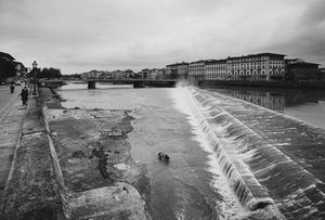 John Davies - Man washing motorbike, Florence