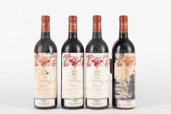 FRANCIA : CHATEAU MOUTON ROTSCHILD 1995(4 BT)  - Asta Vini e Distillati - Associazione Nazionale - Case d'Asta italiane