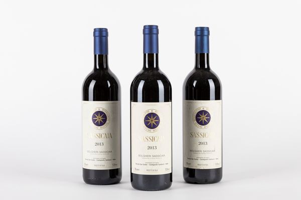 Italia : Sassicaia 2013 (tot bt 3)  - Asta Vini e Distillati - Associazione Nazionale - Case d'Asta italiane