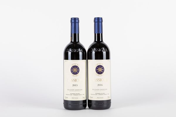 Italia : Mini verticale Sassicaia 2015 -2016 (bt 2)  - Asta Vini e Distillati - Associazione Nazionale - Case d'Asta italiane