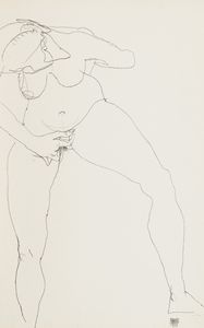 Egon Schiele - Stehnde Frau Masturbierend