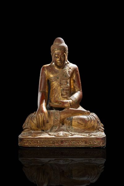 BUDDHA : Buddha in legno  - Asta Arte Orientale  - Associazione Nazionale - Case d'Asta italiane