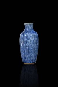 VASO - Vaso in porcellana blu flamb