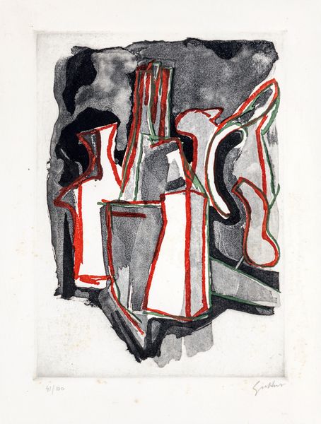 Renato Guttuso : Bottiglie  - Asta Grafica Internazionale e Multipli d'Autore - Associazione Nazionale - Case d'Asta italiane